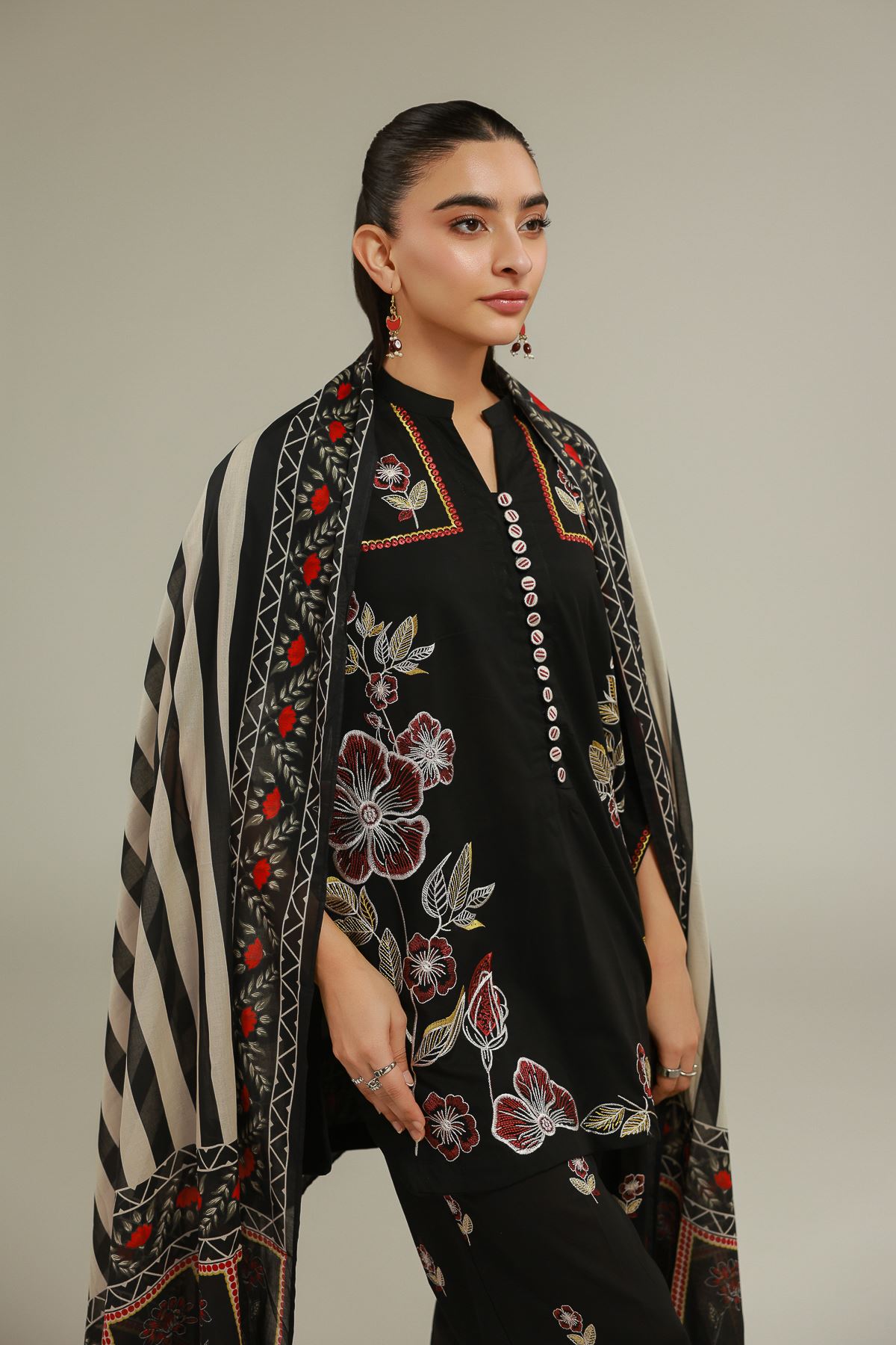 Embroidered Lawn Lawn Threadwork Dupatta - 1-26-140-A-C-VG