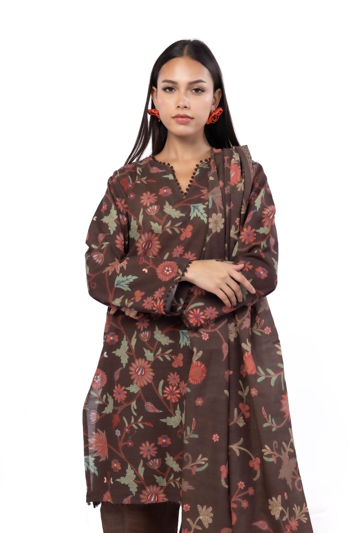 Printed Khaddar Tailored 3 Piece - 25-10-10S1-01TB-VG