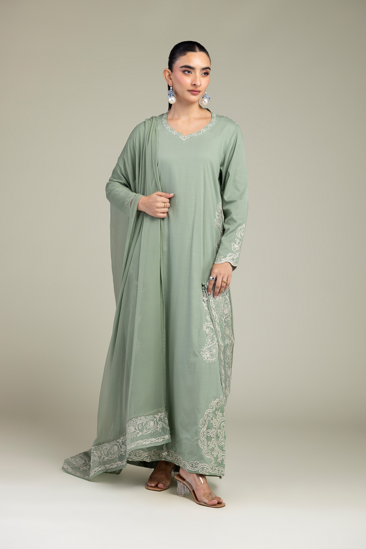 Embroidered Chiffon Chiffon Embroidered Dupatta - 1-26-309-B-D1-VG