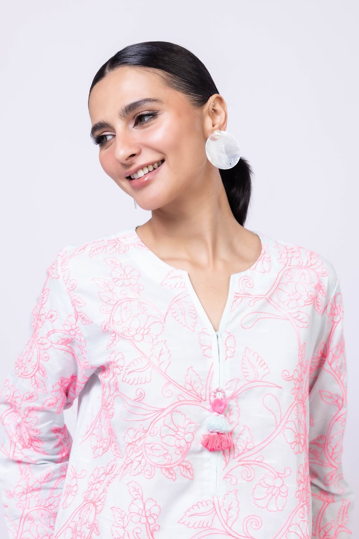 Embroidered Broshia Kurta - 25-04E48-07TA-VG