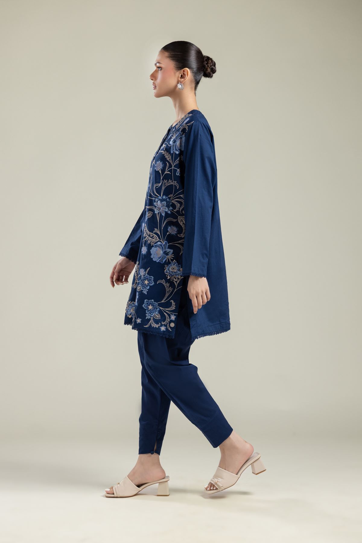 Embroidered Cambric Solid Cambric Shalwar - 25-09-11E3-12TB-VG