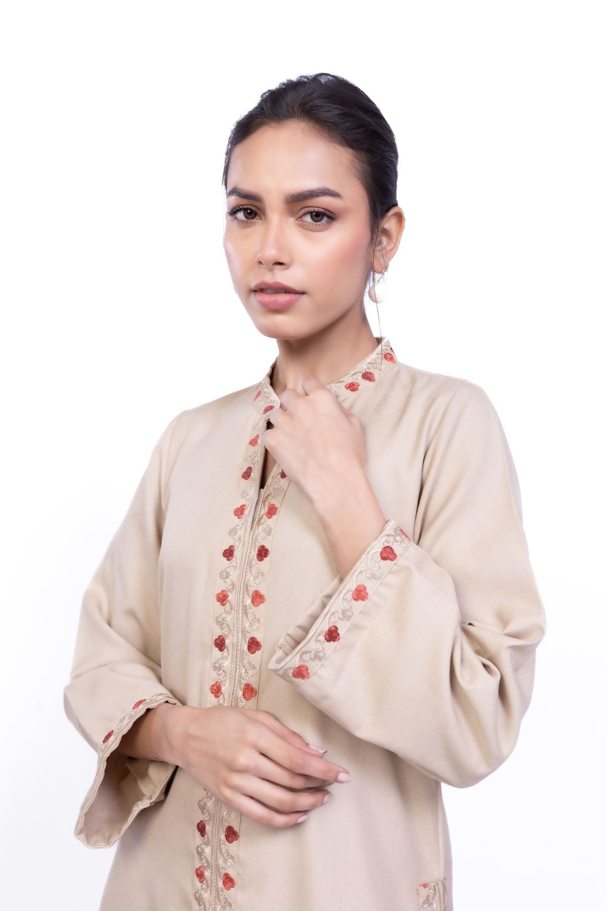 Embroidered Heavy Blended Viscose Kurta - 25-10-11E8-10TB-VG