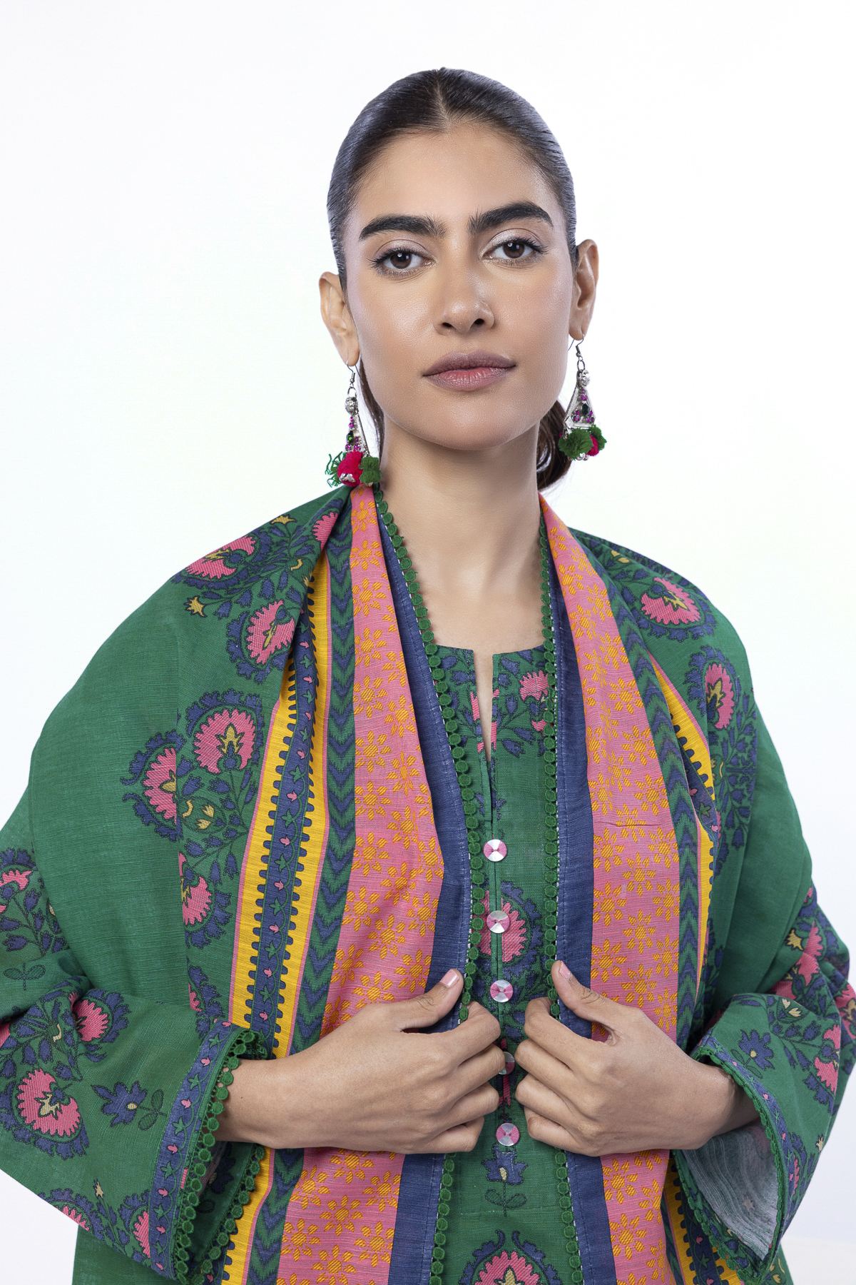 Printed Light Khaddar Fabrics 3 Piece - CHD25A-VG