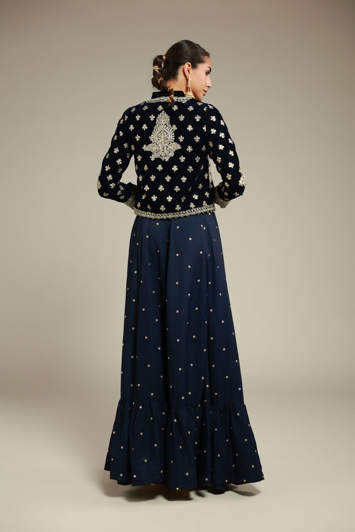 Embroidered Raw Silk Pants - 25-12-12S4-10TA-VG
