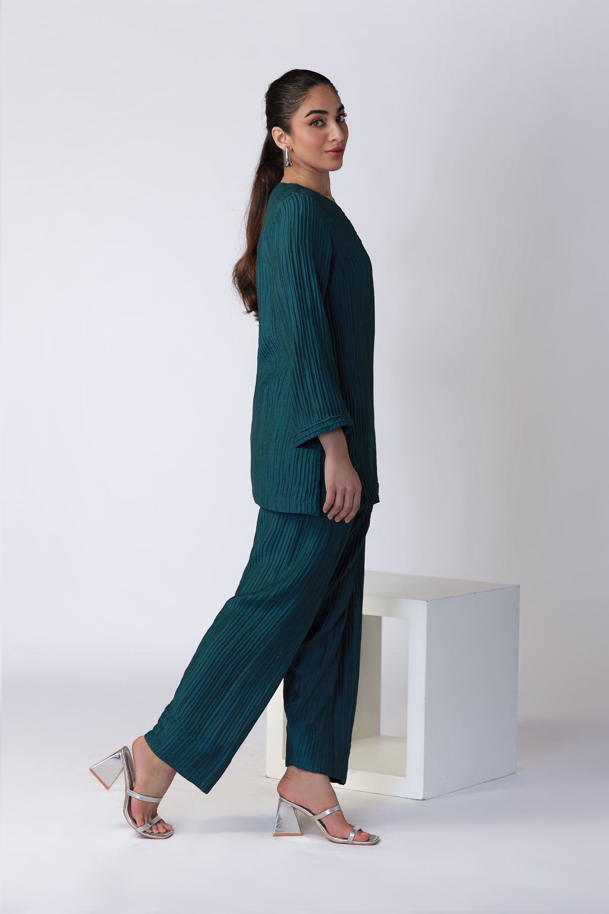 Dyed Ripple Crinkle Kurta - OTD4-EX28-08TA-VG