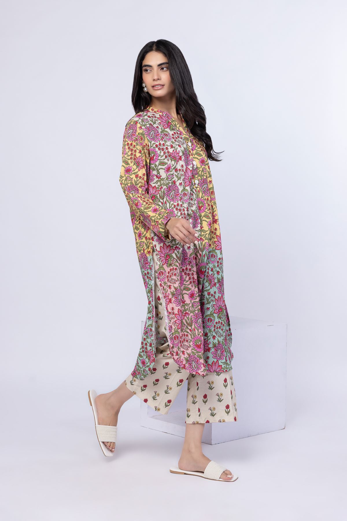 Printed Ripple Crinkle Pants - 25-09-9S2-03BA-VG