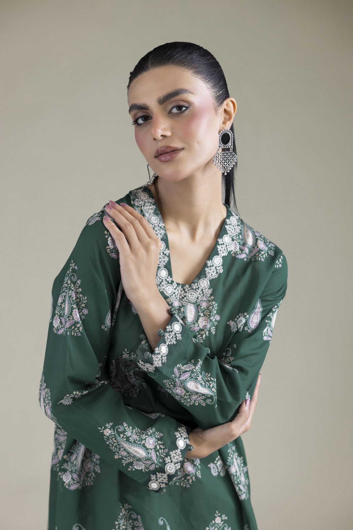 Embroidered Cambric Cambric Tailored 3-Piece - 1-26-229-B-F1-VG