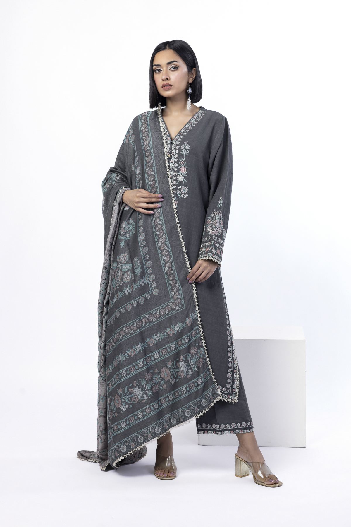 Embroidered Khaddar Tailored 3 Piece - LKN99AST-VG