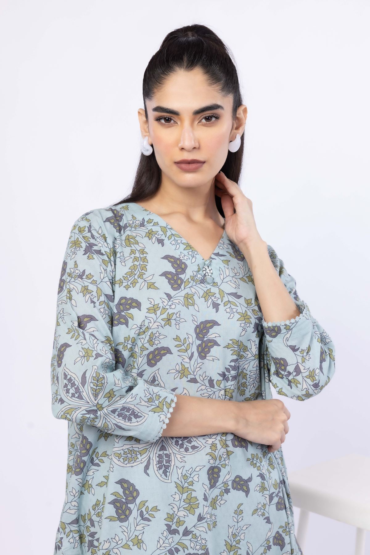 Printed Cotton Dobby Kurta - OTD4-EX25-10TA-VG