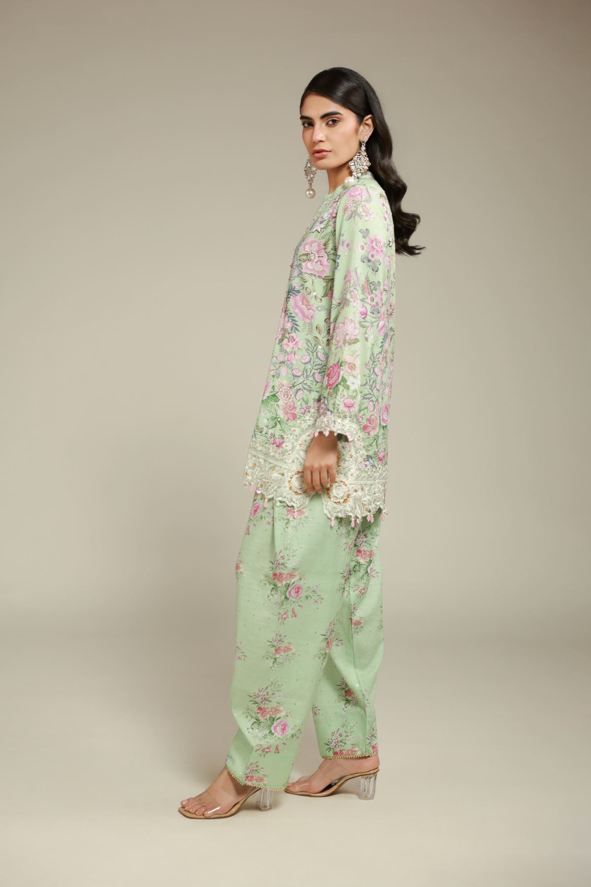 Embroidered Raw Silk Kurta - 25-10-12E11-07TA-VG
