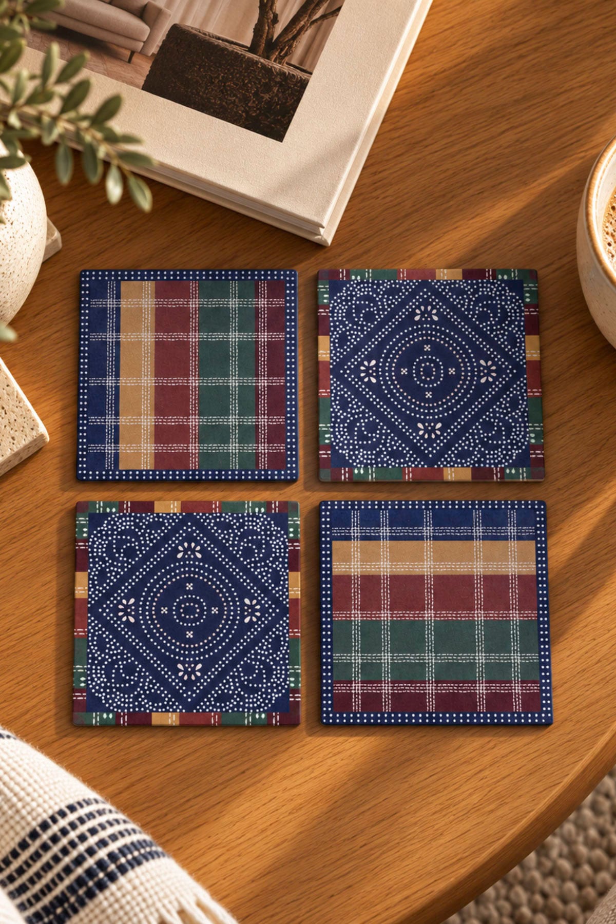 Printed Hard Cork Pack of 4 4in Coaster - 2-26-308-A-G1-VG