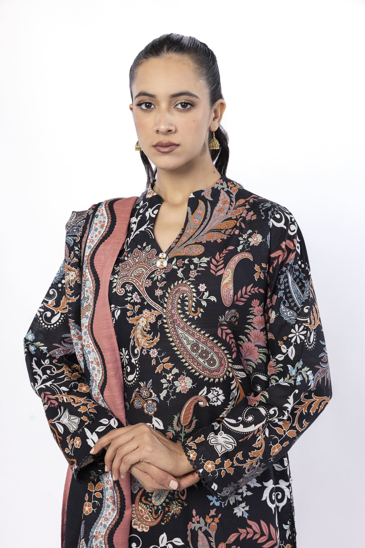 Embroidered Light Khaddar Fabrics 3 Piece - CV01A-VG