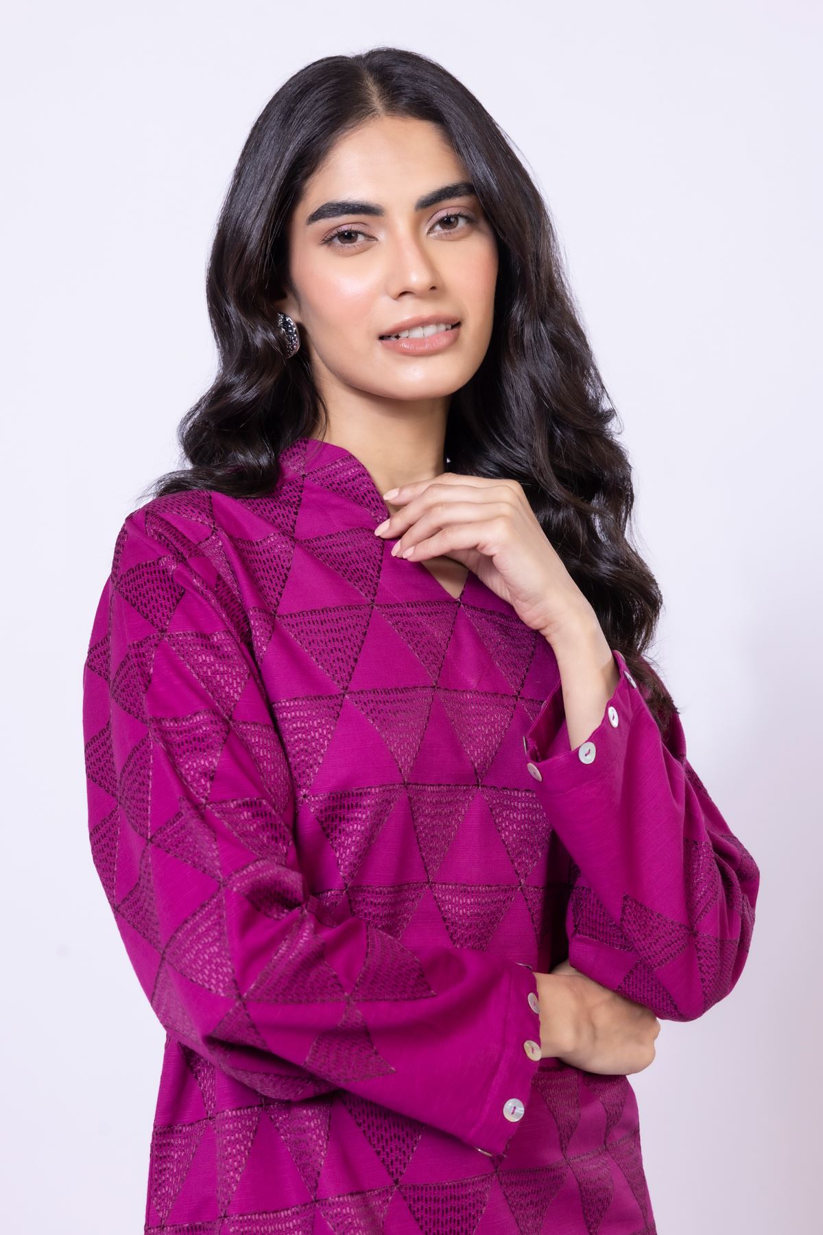 Embroidered Khaddar Kurta - 25-09-12E2-10TA-VG