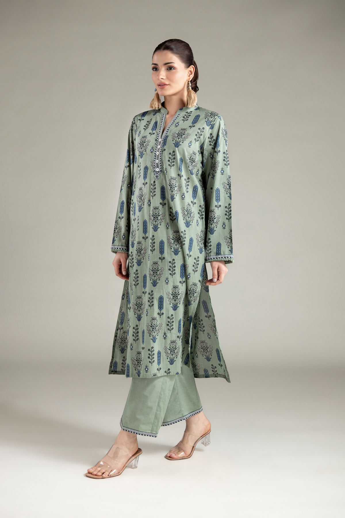 Embroidered Lawn Fabrics 2 Piece | Top and Bottom - A11-26-114FA1-VG