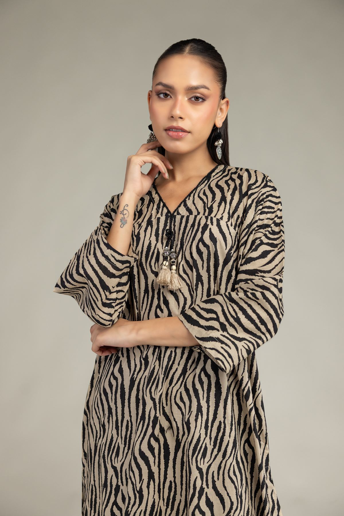 Printed Cambric Printed Cambric Kurta - T-A22-26-204FG1-VG