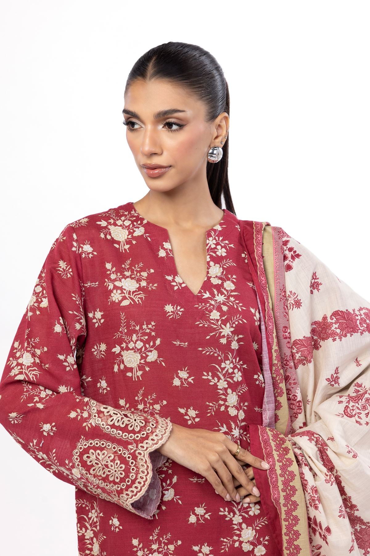 Embroidered Khaddar Tailored 3 Piece - KN23AST-VG