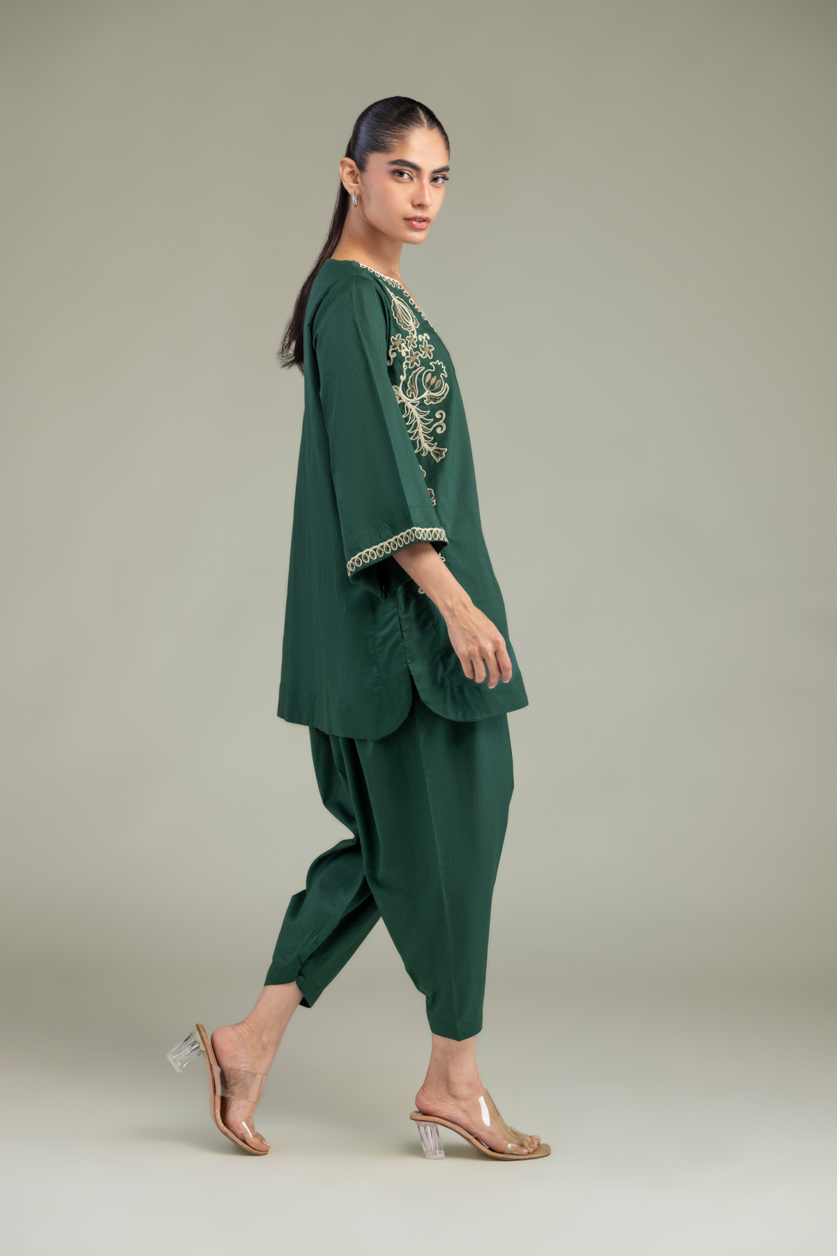 Dyed Cambric Green Solid Shalwar - 1-26-102-A-F-VG