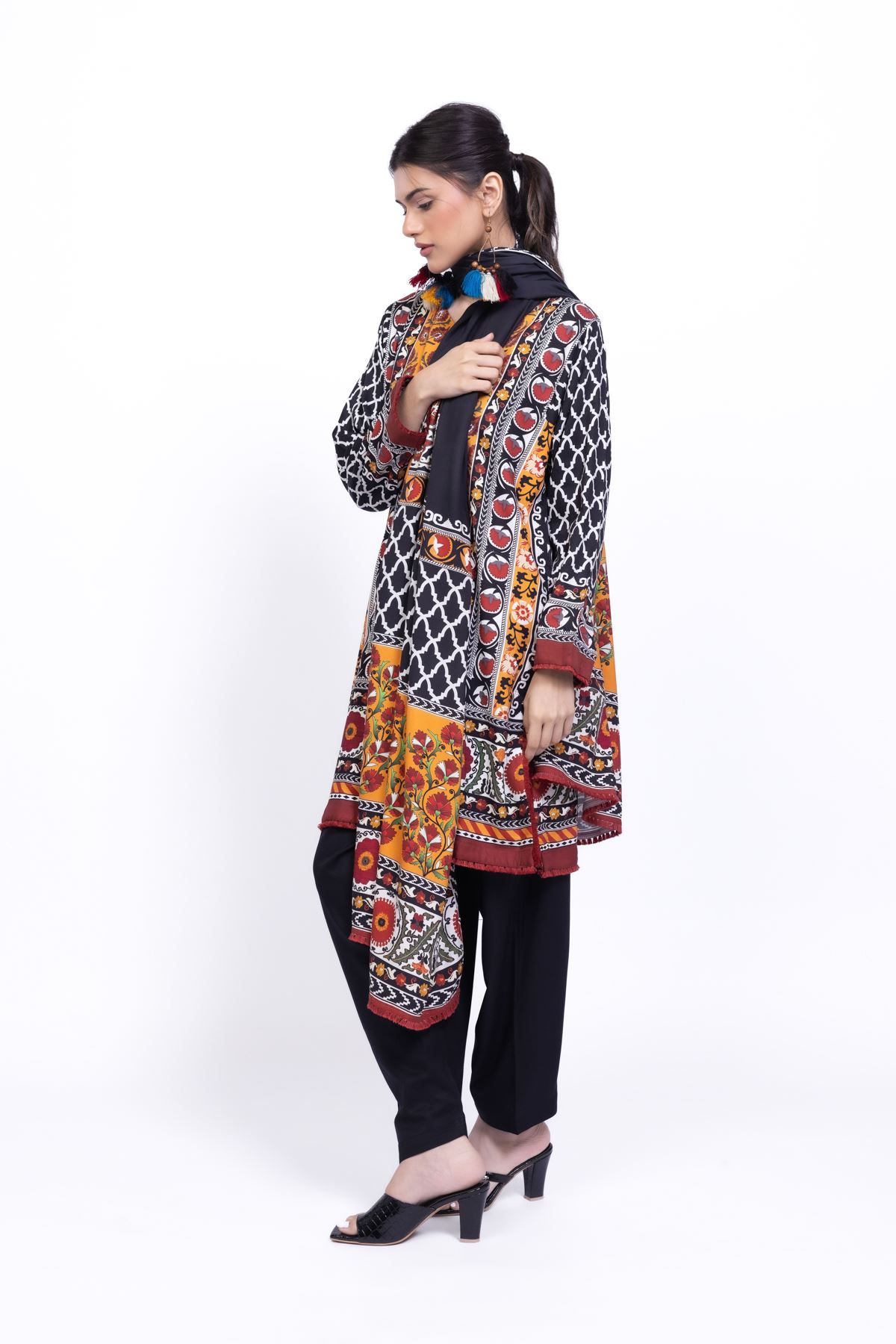 Printed Marina Dupatta - 25-08-12E8-06SA-VG