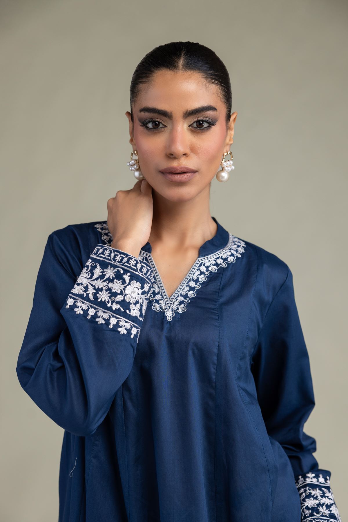 Embroidered Cambric Fabrics 2 Piece | Top and Bottom - A22-26-209FB1-VG