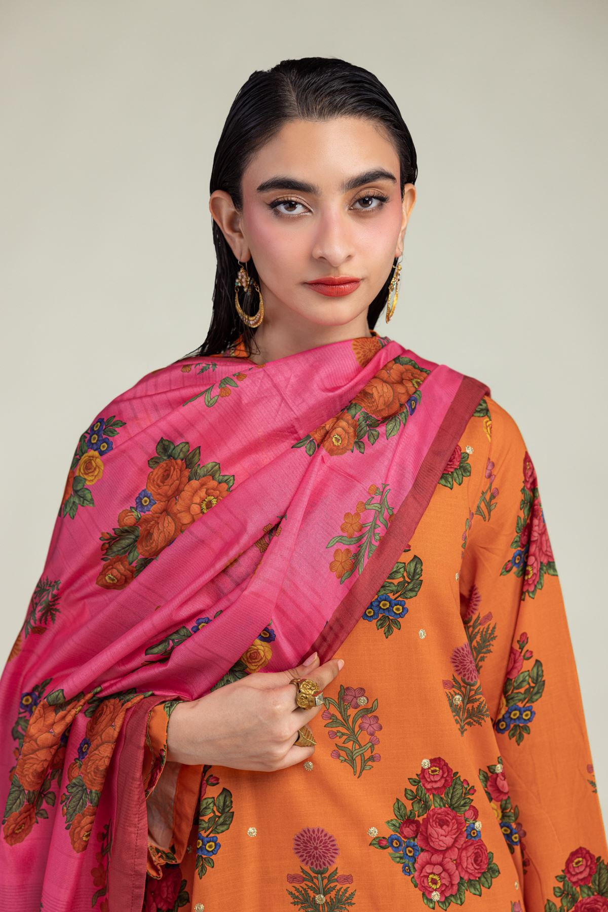 Embroidered Mesuri Floral Mesuri Dupatta - 2-26-201-A-B-VG