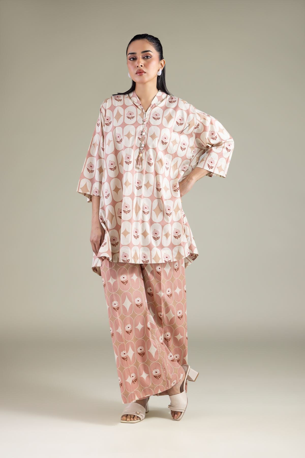 Printed Cambric Floral Cambric Pants - 1-26-147-B-C-VG