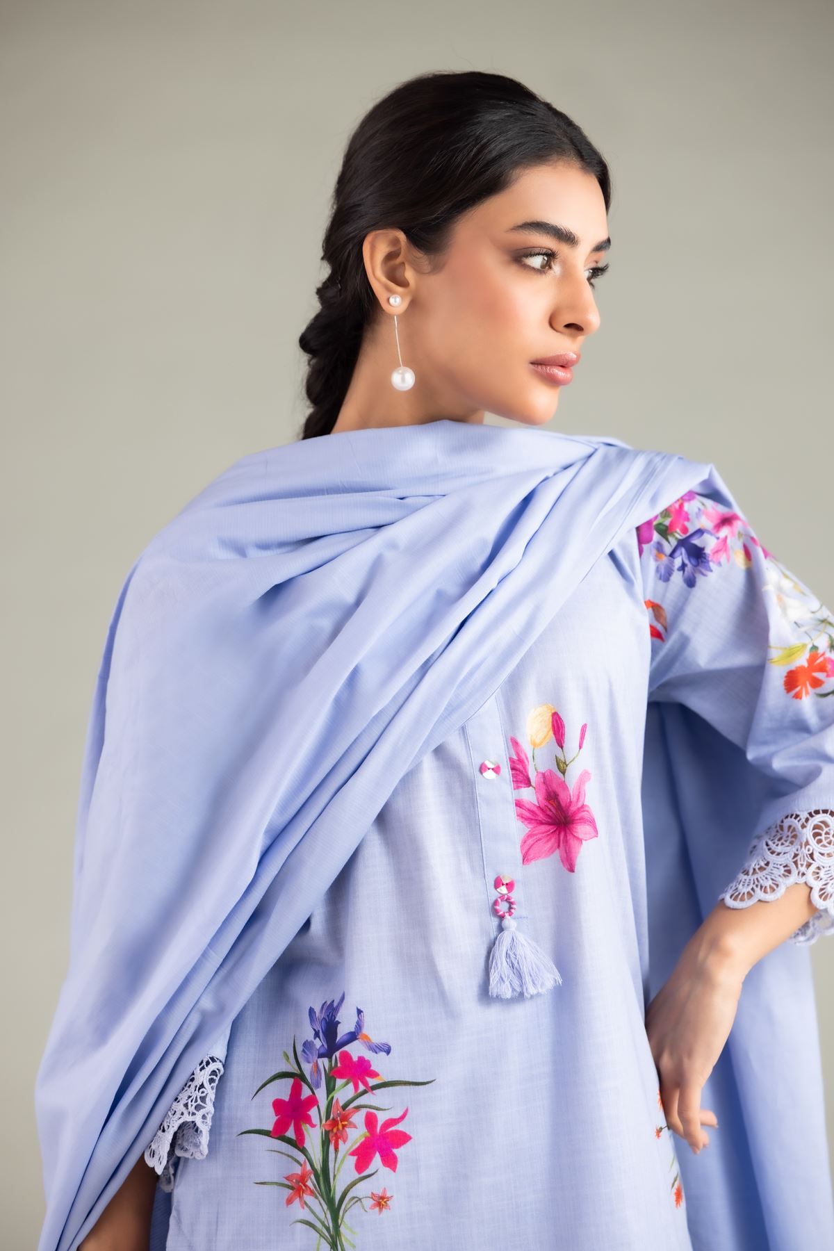 Dyed Textured Lawn Dupatta - 1-26-102-A-F-VG