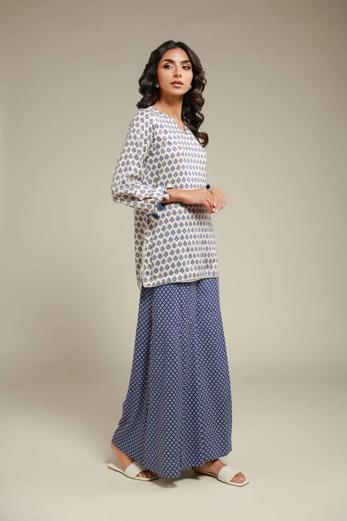Embroidered Viscose Pants - 1-26-115-A-H-VG