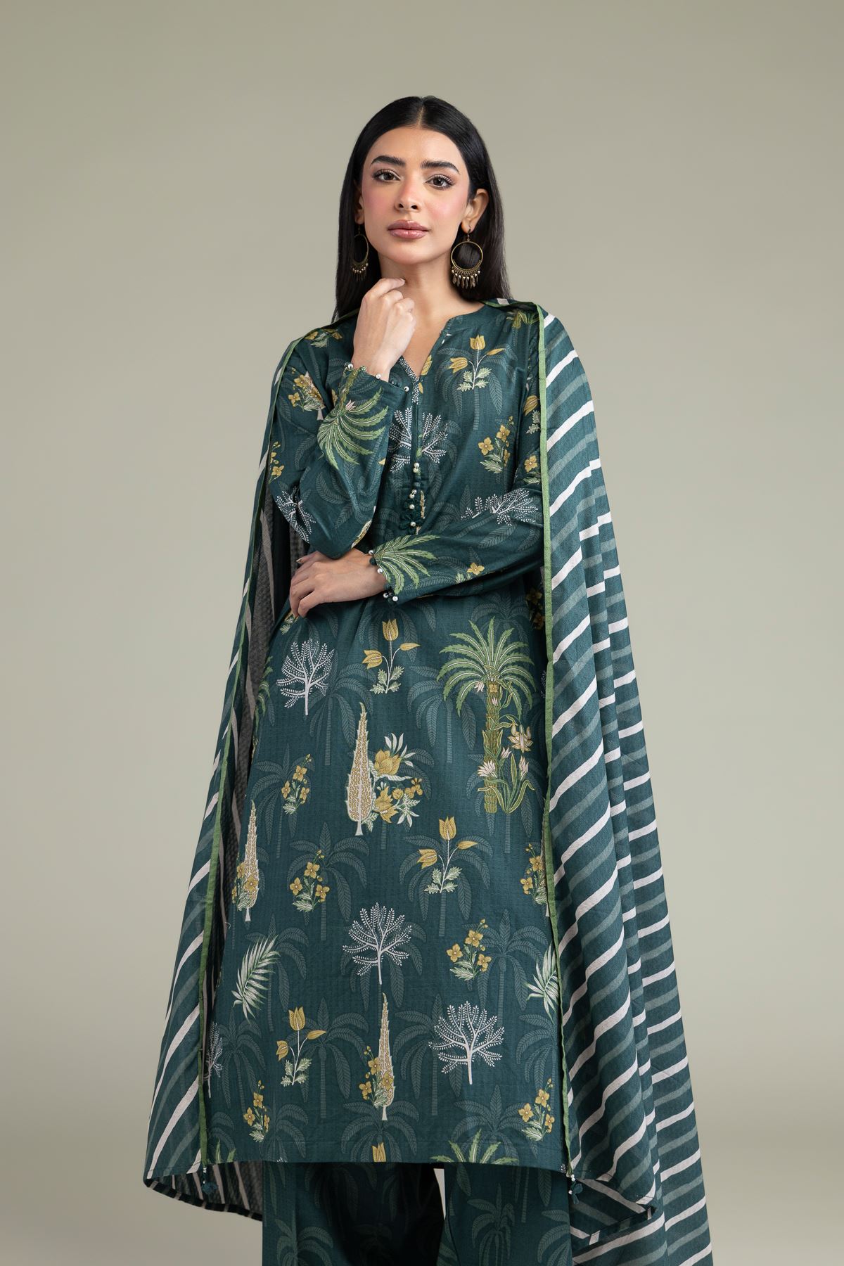Printed Lawn Printed Lawn Dupatta - 25-10-11E8-08TA-VG