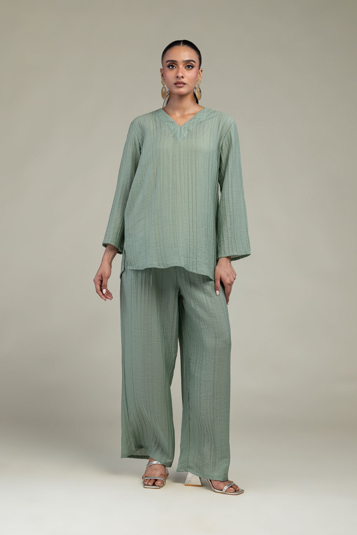 Dyed Blended Crinkle Blended Crinkle Trousers - 1-26-102-A-F-VG