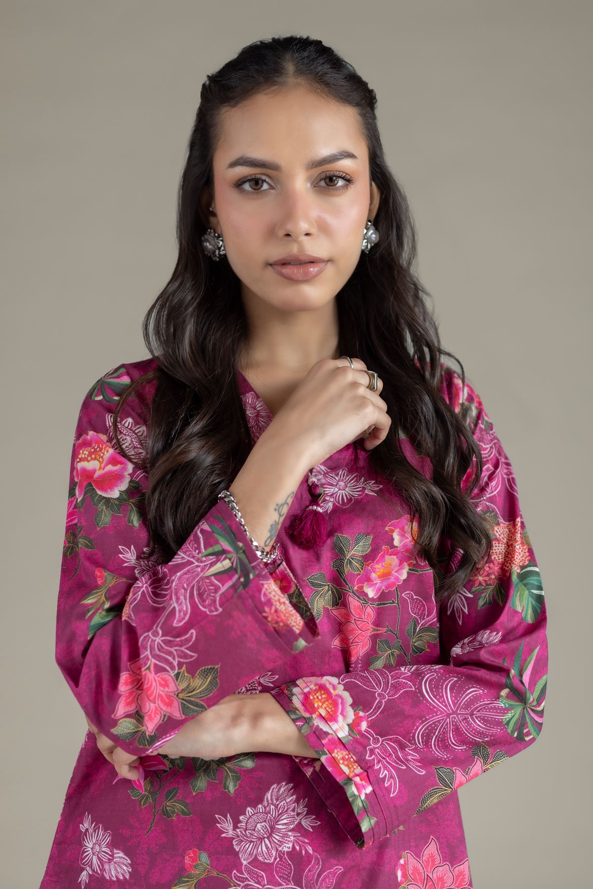 Printed Cotton Dobby Kurta - 25-10-12E12-07TA-VG
