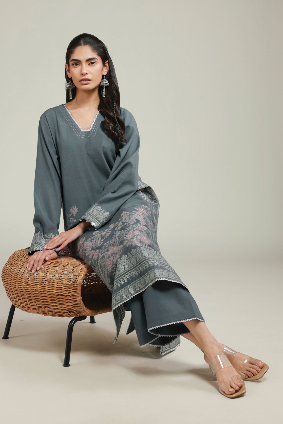 Dyed Jacquard Fabrics 2 Piece | Top and Bottom - A22-26-118FE2-VG