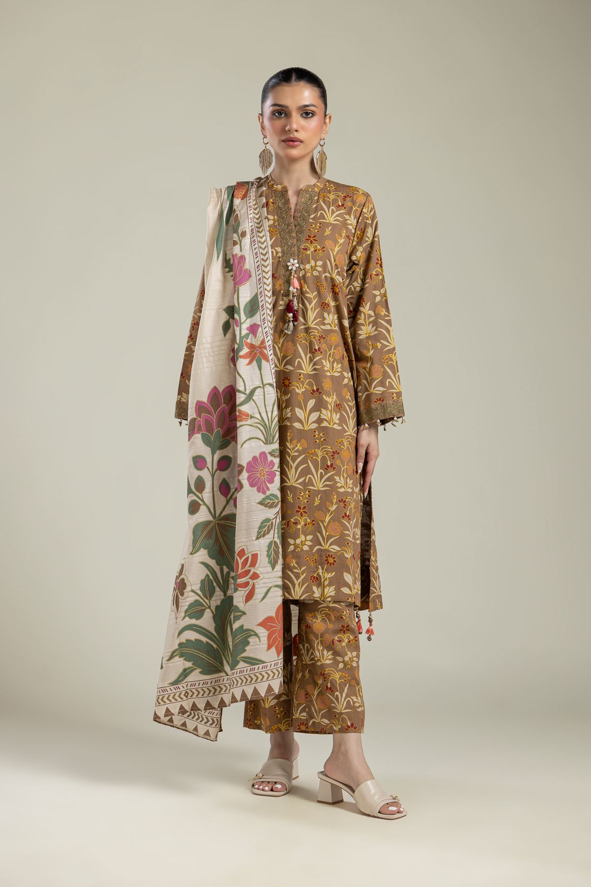 Raw Silk 3-Piece Co-ord Set - 1-26-139-A-D-VG