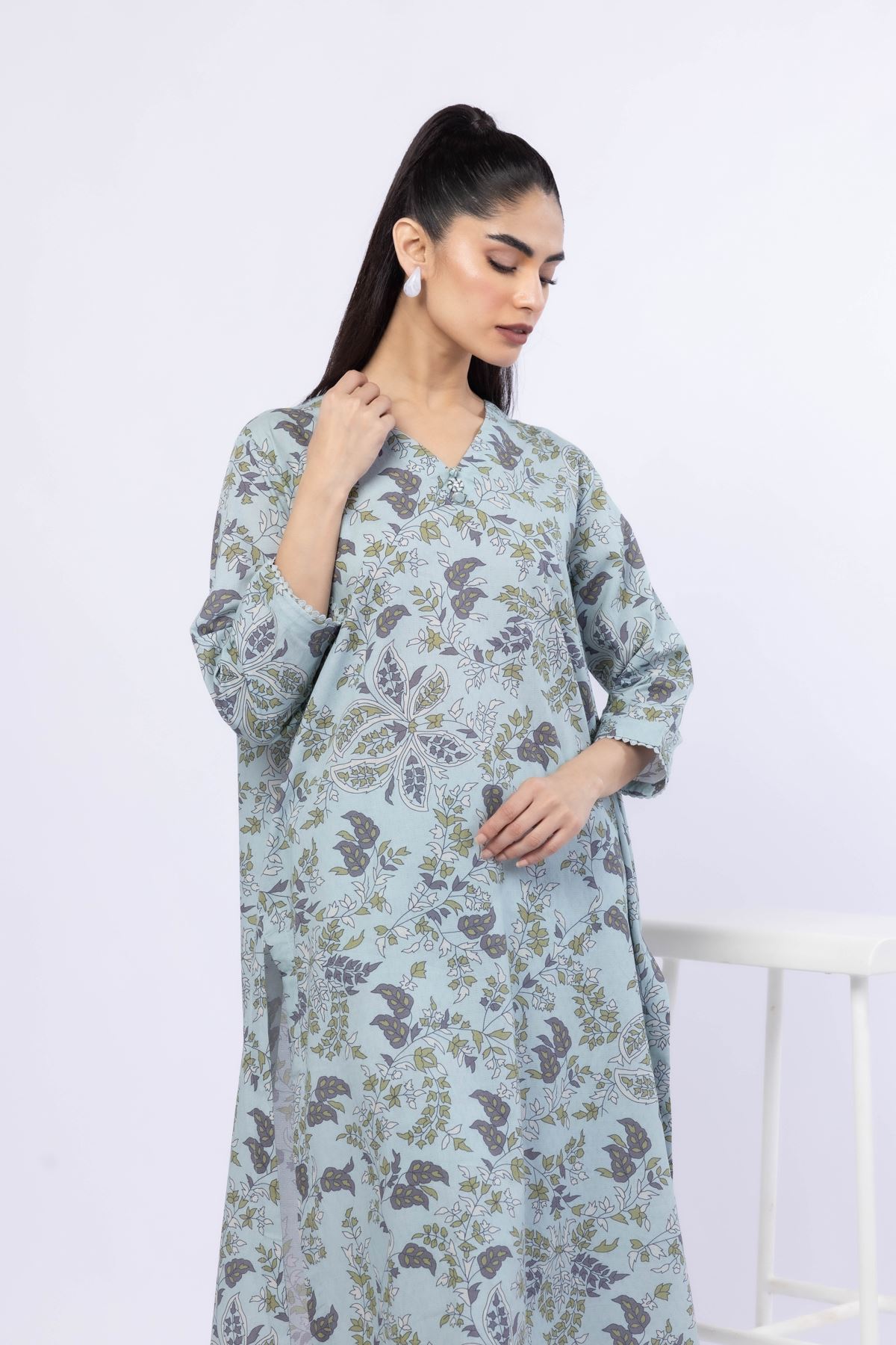 Printed Cotton Dobby Kurta - OTD4-EX25-10TA-VG