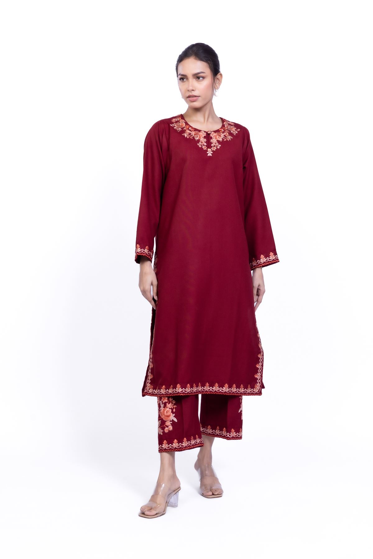 Embroidered Heavy Blended Viscose Kurta - 25-09-12E2-01TA-VG
