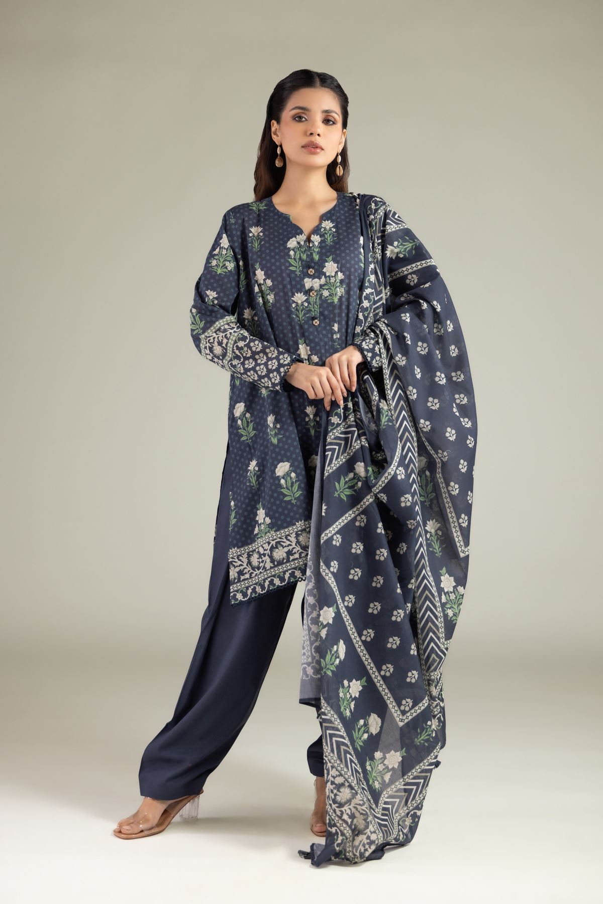 Printed Lawn Fabrics 3 Piece - A11-26-101FB1-VG