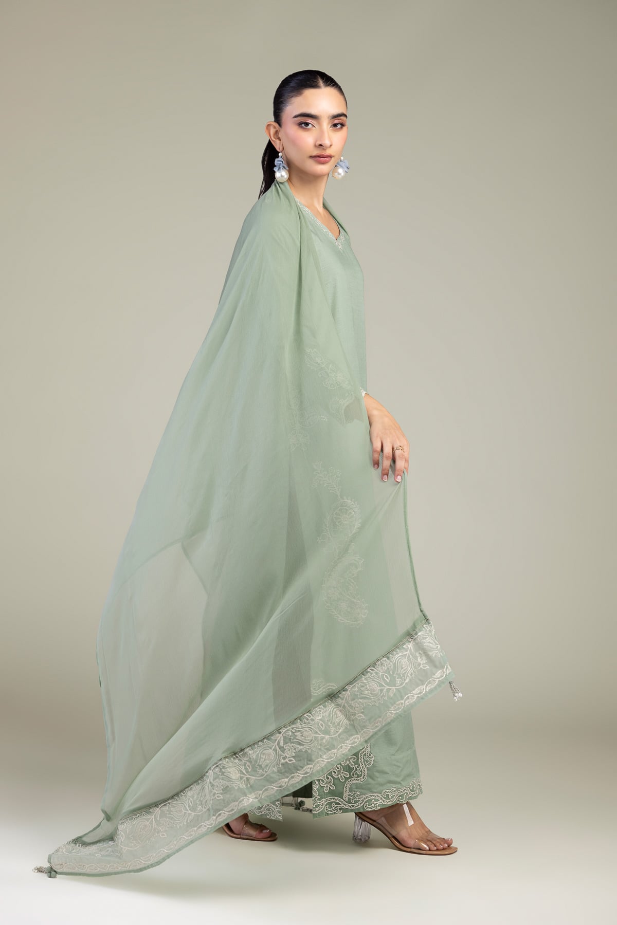 Embroidered Chiffon Chiffon Embroidered Dupatta - 1-26-309-B-D1-VG