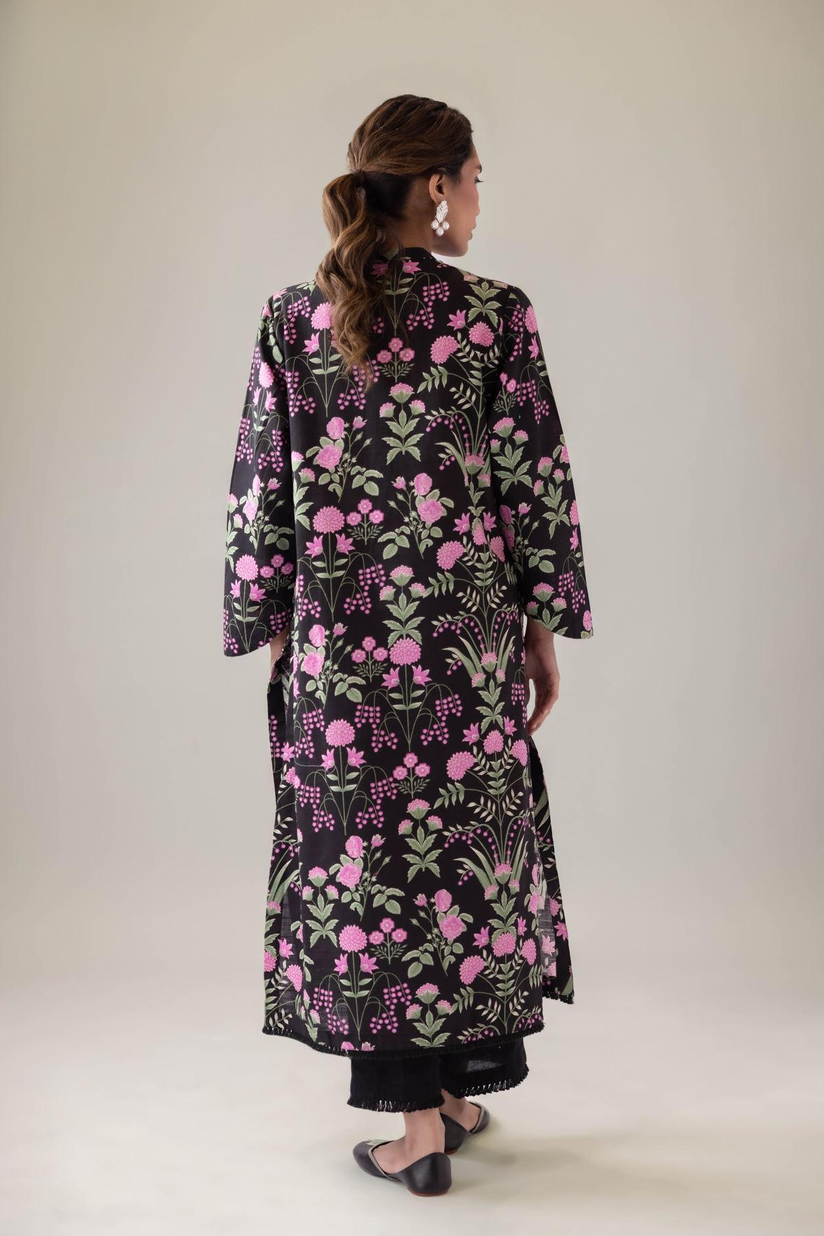 Printed Khaddar Kurta - 25-09-12E2-02TA-VG