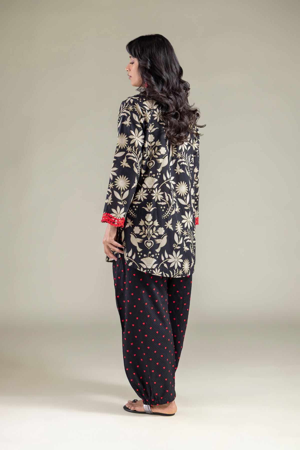 Embroidered Cotton Dobby Kurta - 1-26-113-A-B-VG