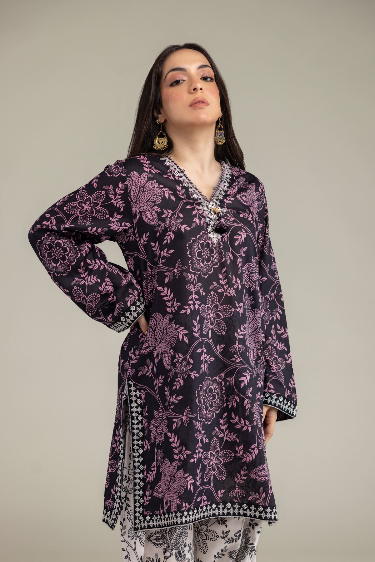 Embroidered Cambric Fabrics 2 Piece | Top and Bottom - A22-26-214FH1-VG