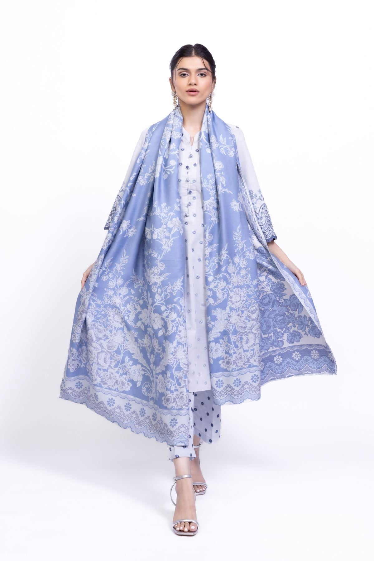 Printed Jacquard Dupatta - OTD4-EX28-04TA-VG