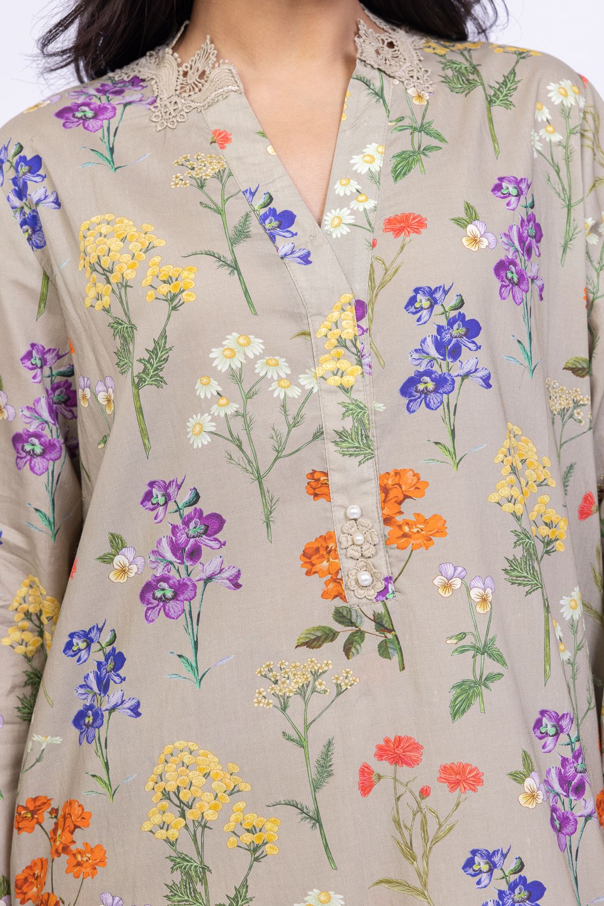 Printed Cotton Viscose Kurta - 25-10-11E8-10TB-VG