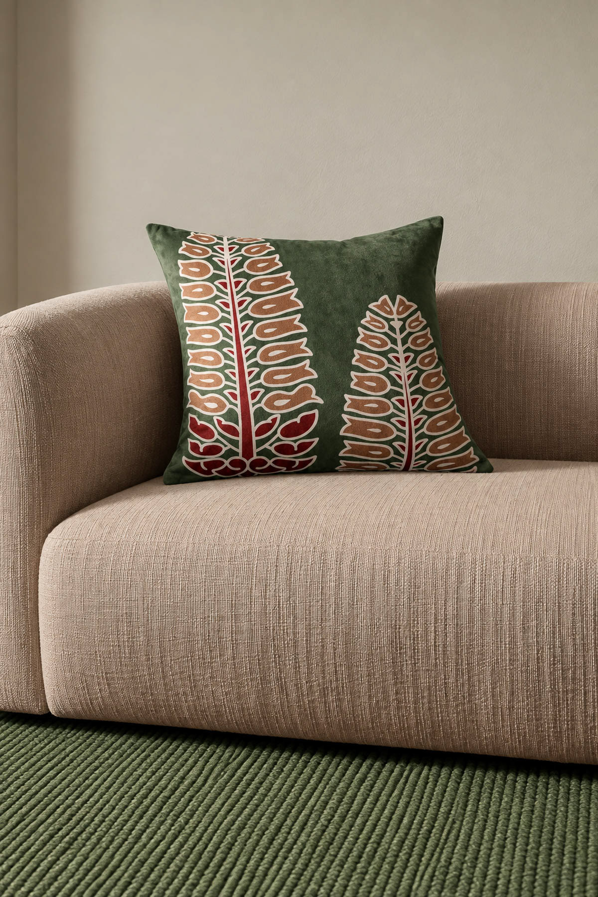 Printed Velvet 16x16in Cushion Cover - 2-26-202-A-D-VG