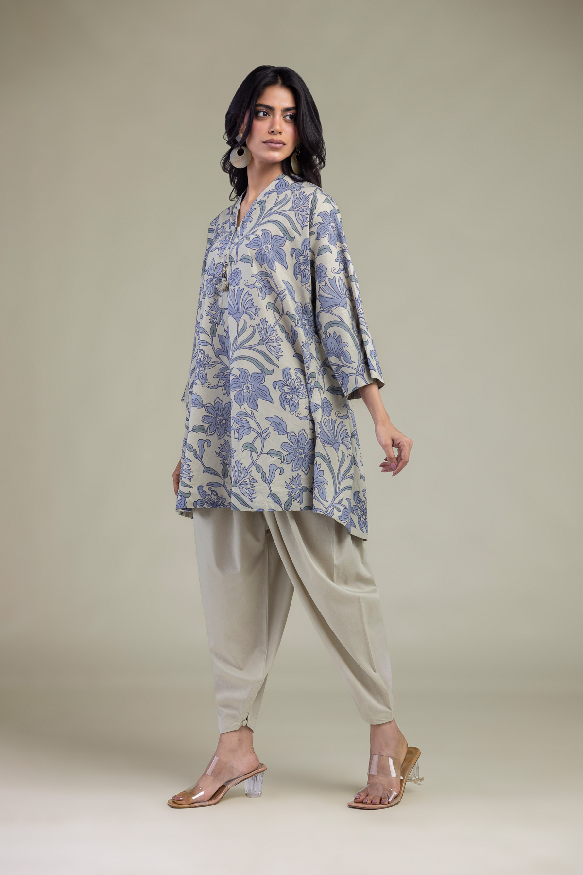 Printed Cambric Printed Cambric Kurta - B1-2-26-106-A-C-VG