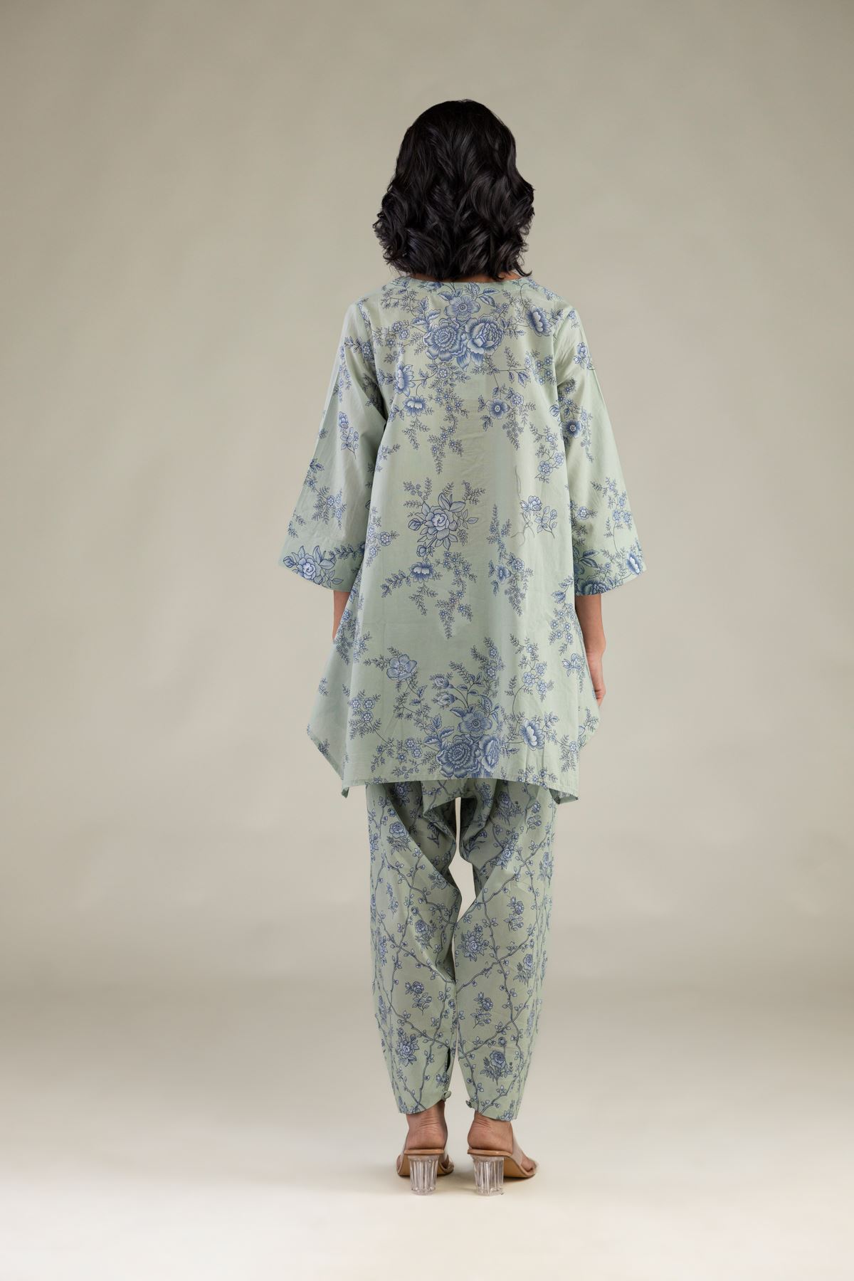Embroidered Cambric Mint Short Kurta - 1-26-248-B-G1-VG