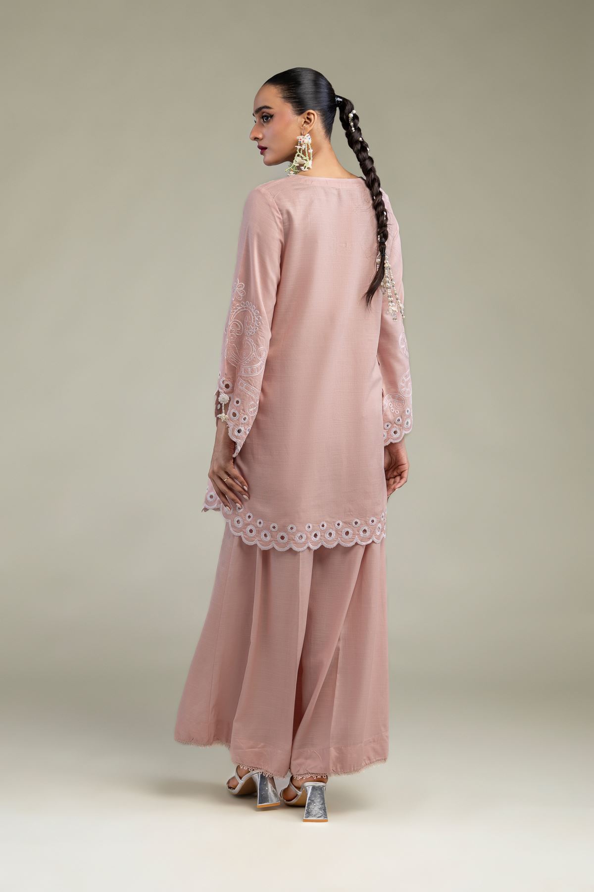 Embroidered Raw Silk Floral Silk Kurta - 1-26-102-A-F-VG