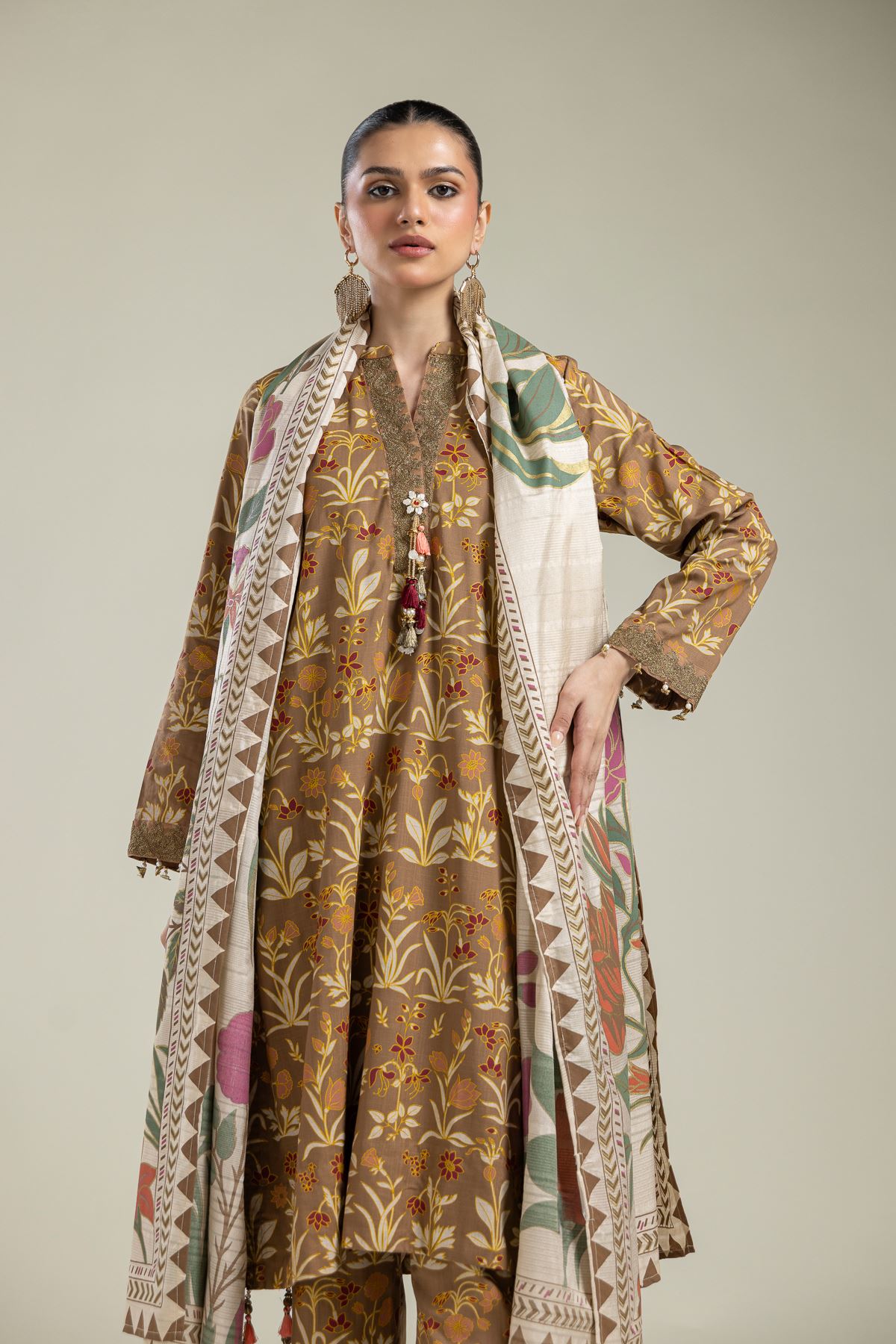 Raw Silk 3-Piece Co-ord Set - 1-26-139-A-D-VG