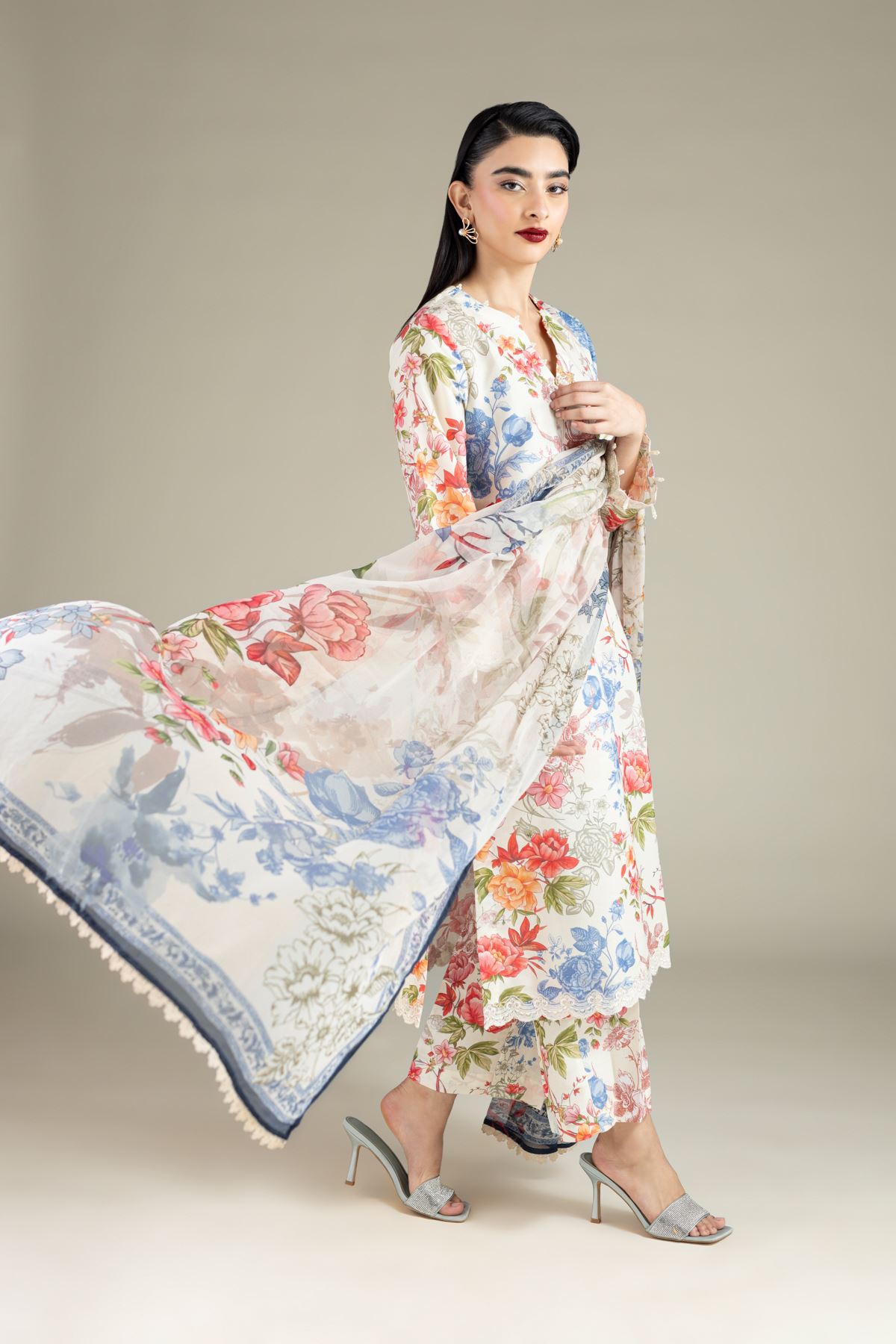 Printed Chiffon Dupatta - 1-26-114-A-E-VG