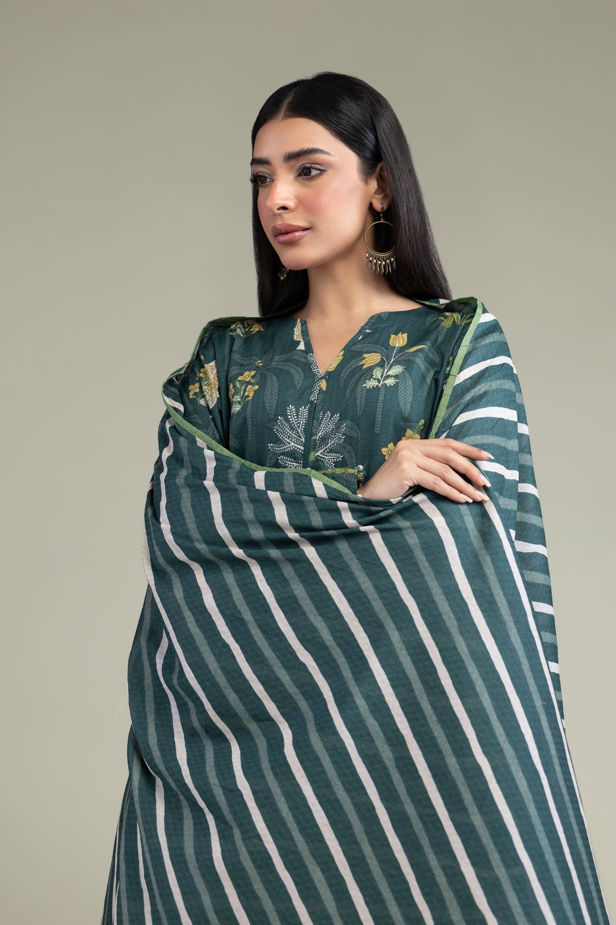 Printed Lawn Printed Lawn Dupatta - 25-10-11E8-08TA-VG