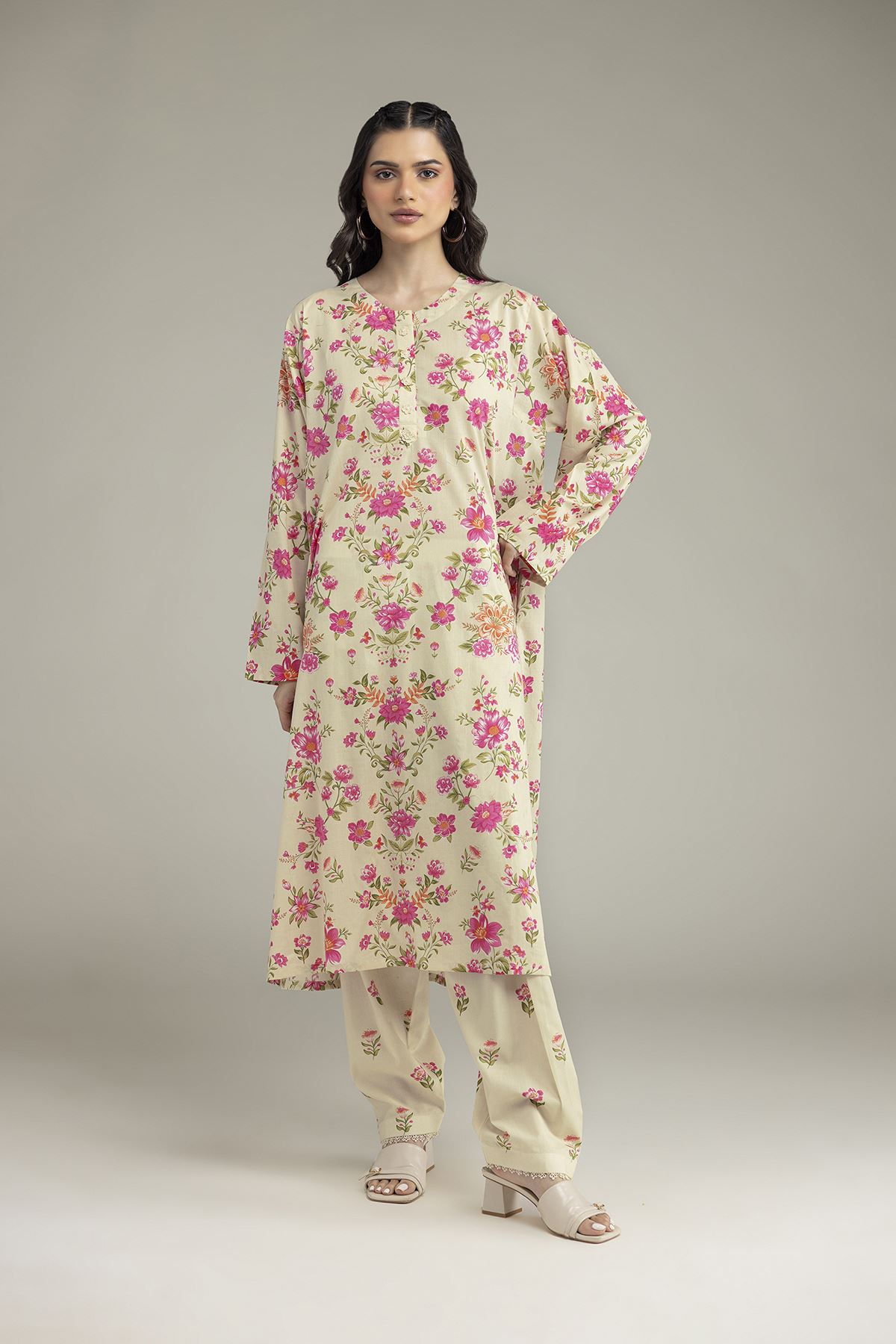 Printed Lawn Fabrics 2 Piece | Top and Bottom - A11-26-210FH1-VG