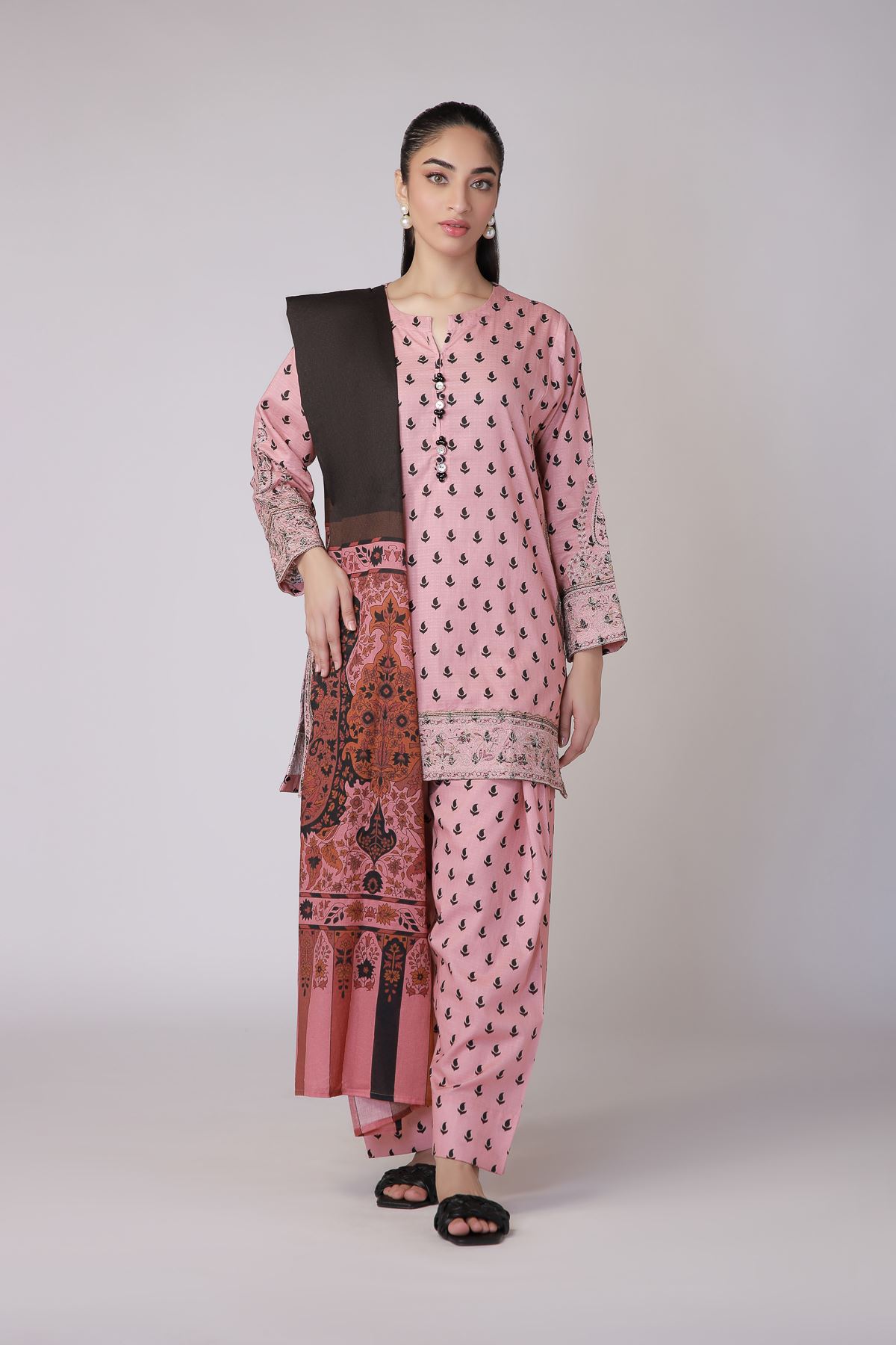 Printed Cotton Square Dupatta - 1-26-223-A-A1-VG